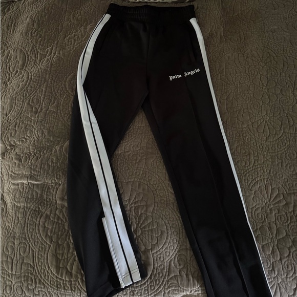 Palm Angels Kids Black Joggers with White Stripes - Picture 1 of 3